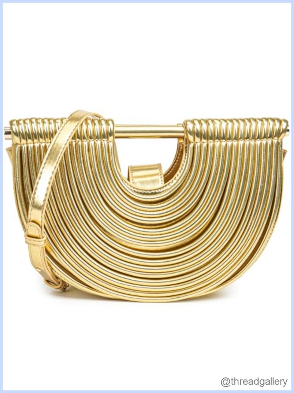 Woven Half Round PU Vegan Leather Clutch Evening Bag Crossbody Satchel